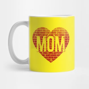 Wall of Moms Mom on Brick Heart Mug